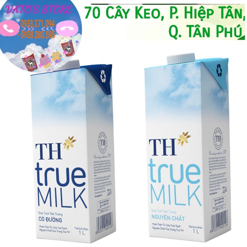 Sữa Tươi Tiệt Trùng TH True Milk 1L 1 L ( 1 lit ) Có đường / Nguyên chất không đường | BigBuy360 - bigbuy360.vn