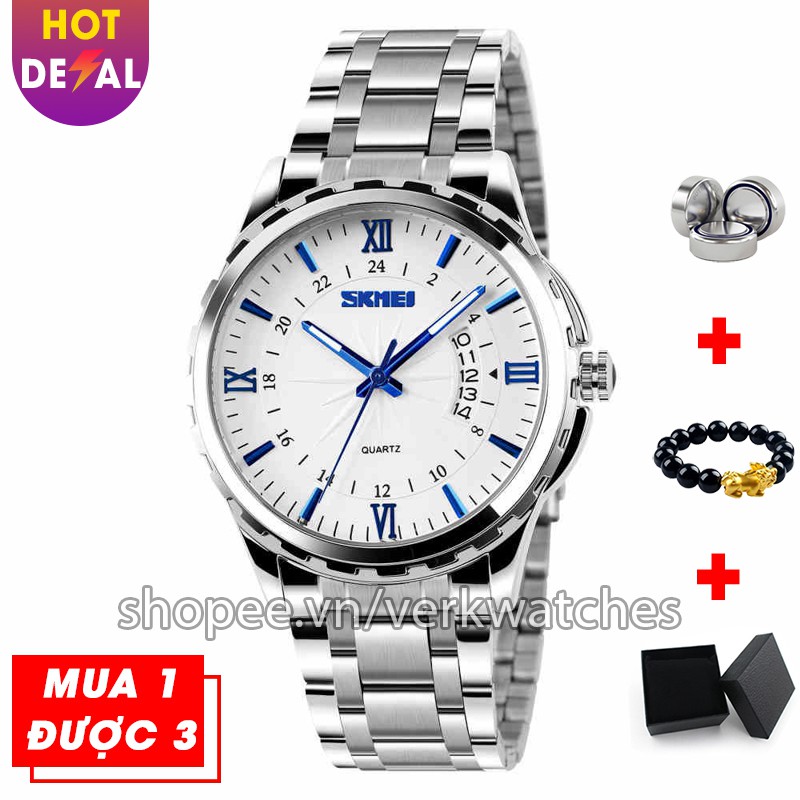 [ + QUÀ TẶNG] Đồng hồ nam SKMEI VK014 mạnh mẽ, nam tính, dây thép không gỉ chống nước - Verk Watches