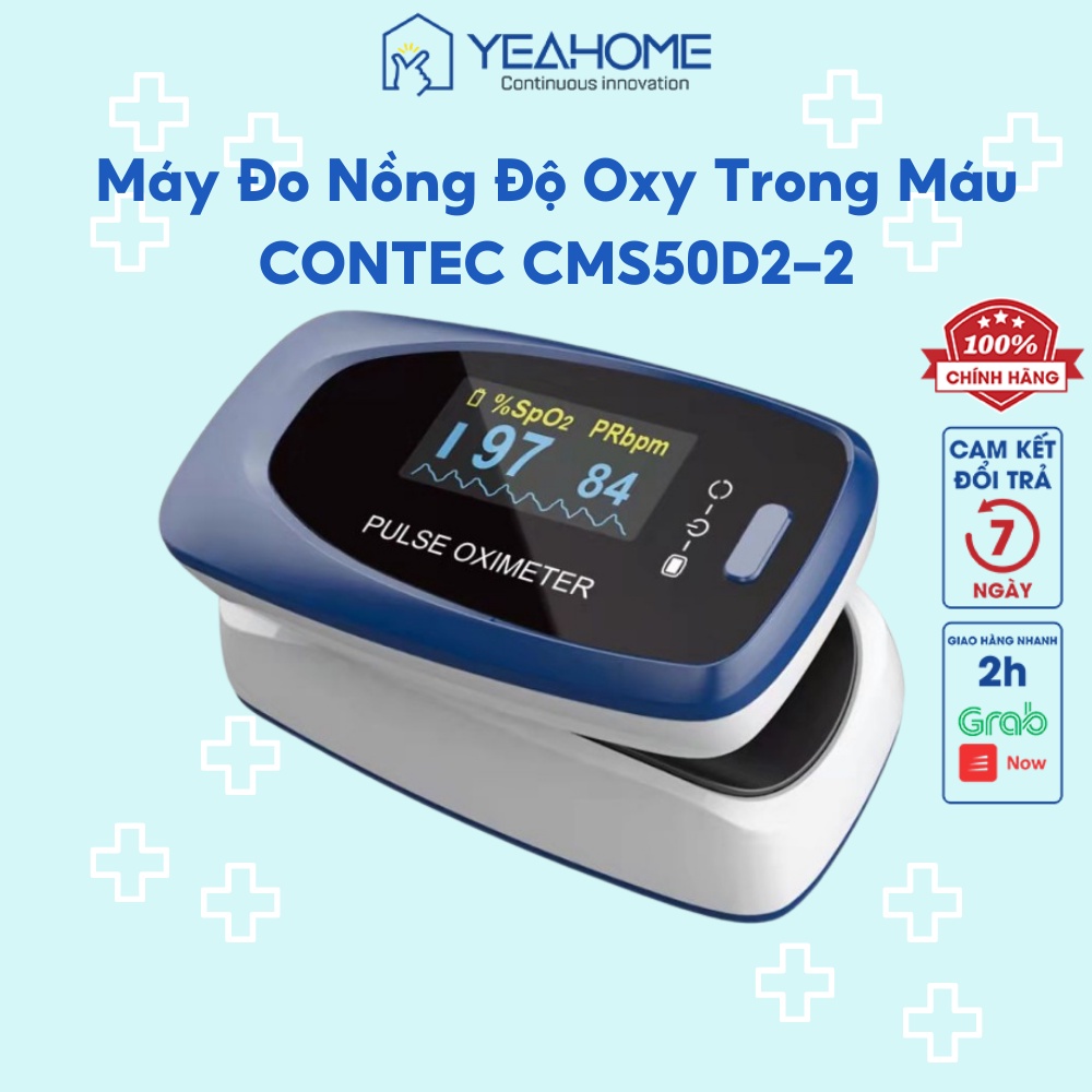 Máy Đo SPO2 CONTEC CMS50D2-2 Chính Hãng Đo Nồng Độ Oxy Máu Độ Chuẩn Xác Cao Chứng Nhận FDA Hoa Kỳ - YeahomeCare Saigon