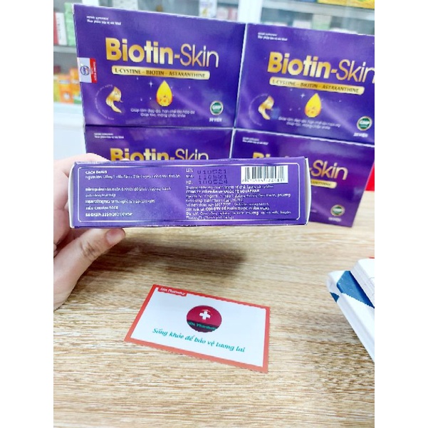 Viên uống BIOTIN SKIN, giúp làm đẹp da, hạn chế sạm da, lão hóa da; giúp tóc, móng chắc khỏe hơn