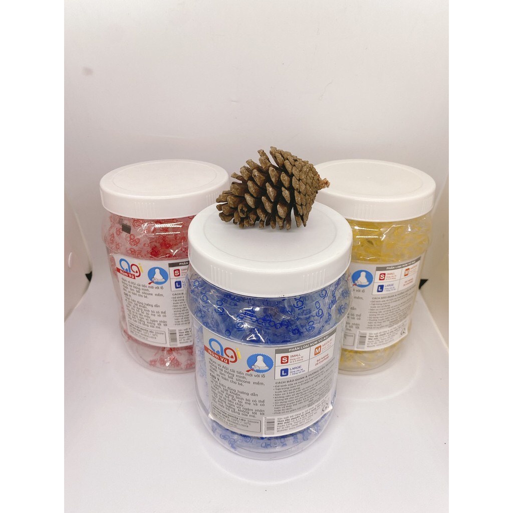 Núm Vú Bình Sữa Cổ Hẹp , Núm Ty Thay Bình Sữa Agi (đủ size S/M/L)