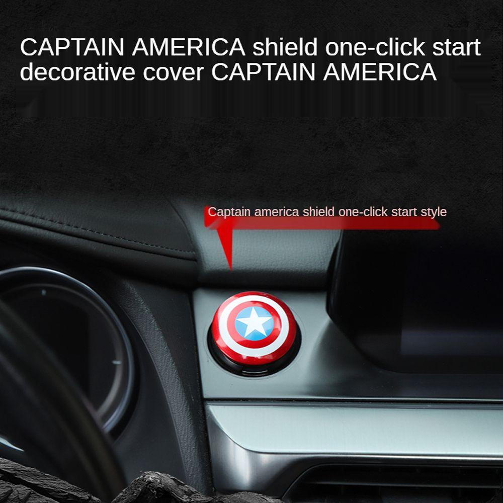 Miếng Dán Trang Trí Công Tắc Khởi Động Xe Hơi Hình Captain America 3D Độc Đáo Ốp