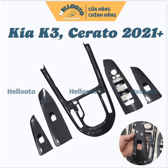 Ốp nội thất xe Kia Cerato 2019 đến 2023, Kia K3 2021 2022 2023 Mẫu Carbon Chất Liệu Nhựa ABS - tặng kèm keo dính