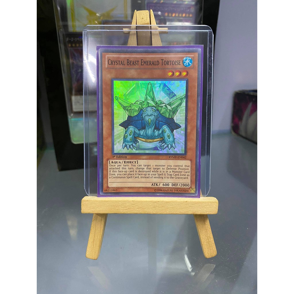 [ Dưa Hấu Yugioh ] Lá bài thẻ bài Crystal Beast Emerald Tortoise – Super Rare - Tặng bọc bài nhựa bảo quản
