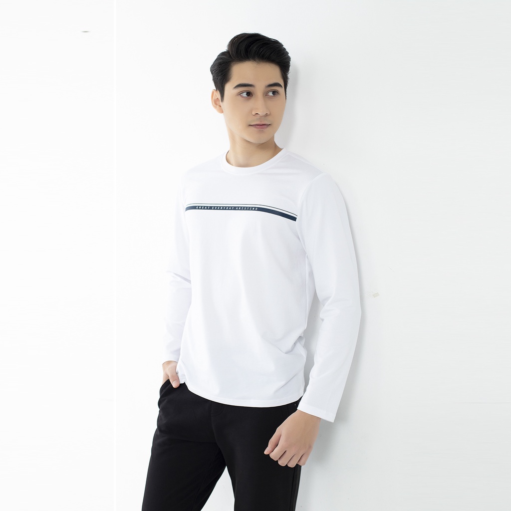 Áo thu đông  dài tay nam Aristino cotton form rộng  ALT018W1