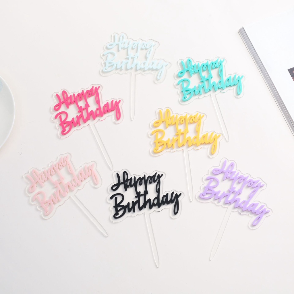 Que Chữ Happy Birthday LấP LáNh CắM Trang Trí BáNh Kem