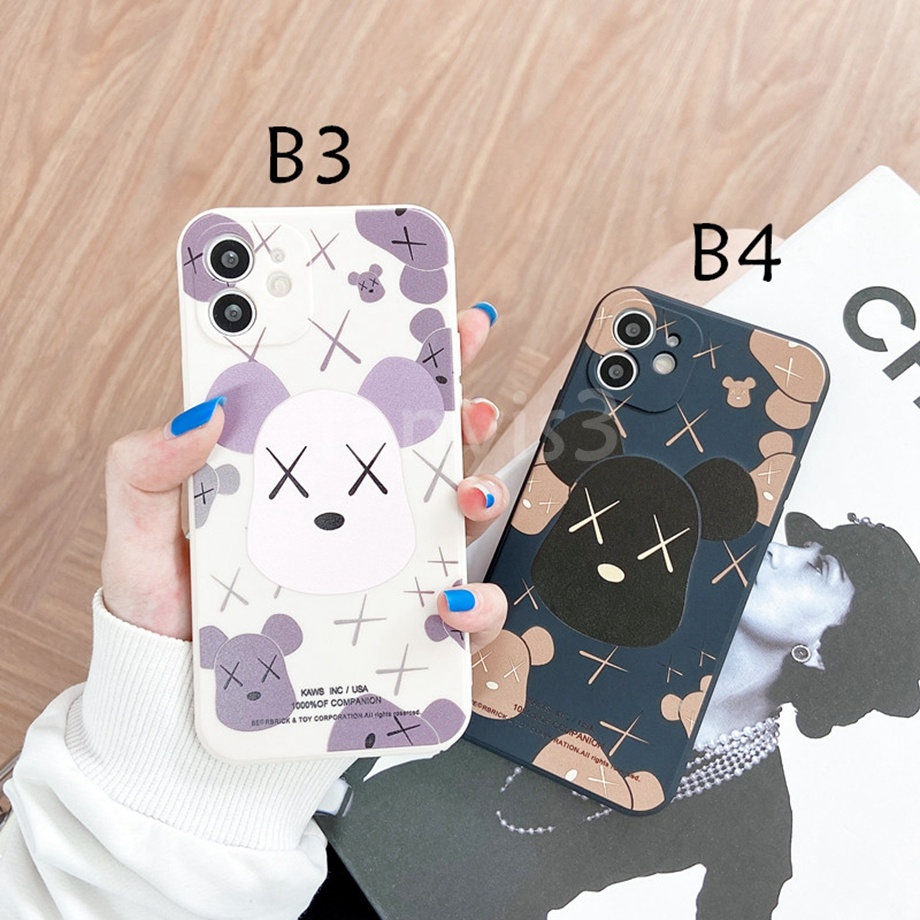 🌈Ready Stock🌸iPhone 12 11 Pro Max 7 8 6 6s Plus Xs Max XR X 12 Mini Se 2020 Fashion Brand Violent Bear Phone Case All-inclusive Silicone Soft Protective Cover