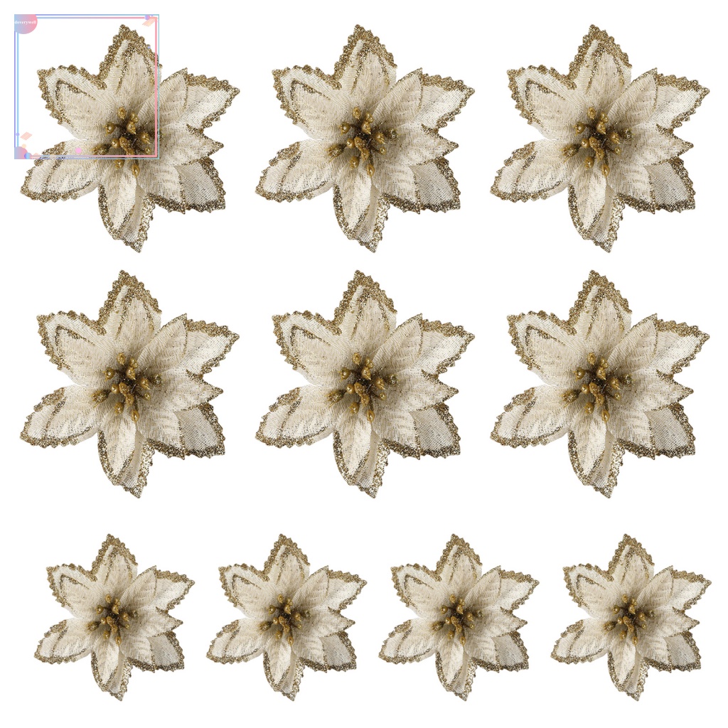 Bộ 10 Bông Hoa Giả Màu Sắc Tươi Sáng Dùng Trang Trí