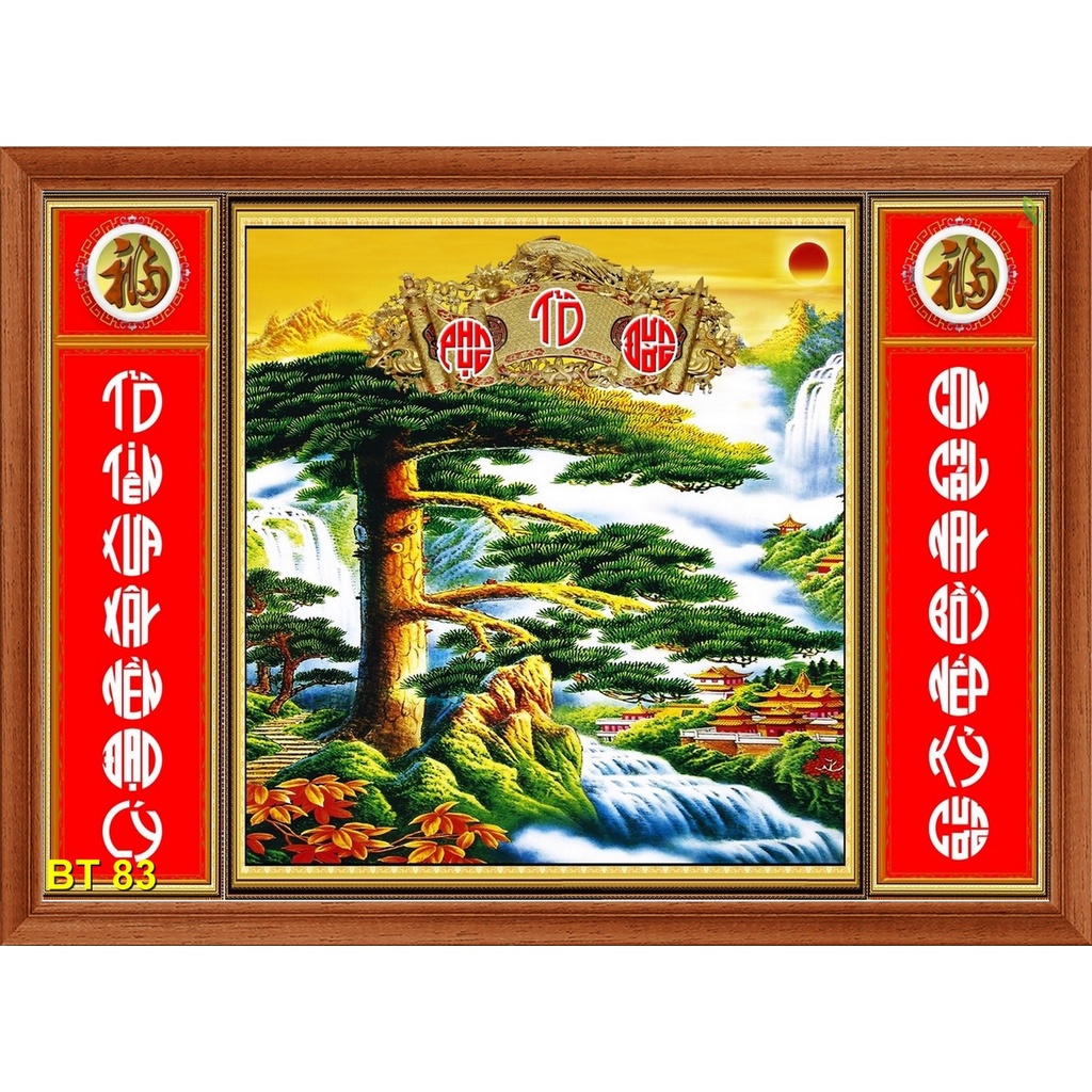 Tranh Bàn Thờ, Phúc Lộc Thọ, Cửu Huyền Thất Tổ
