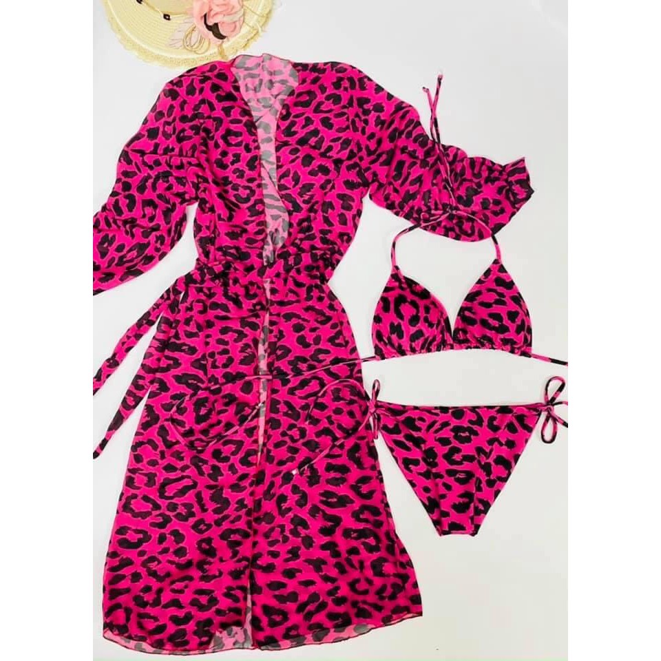 Bikini Đồ Bơi Hai Mảnh 3 Chi Tiết Họa Tiết Beo Hồng Quyến Rũ Độc Lạ HOT SUMMER 2021 R34 | BigBuy360 - bigbuy360.vn