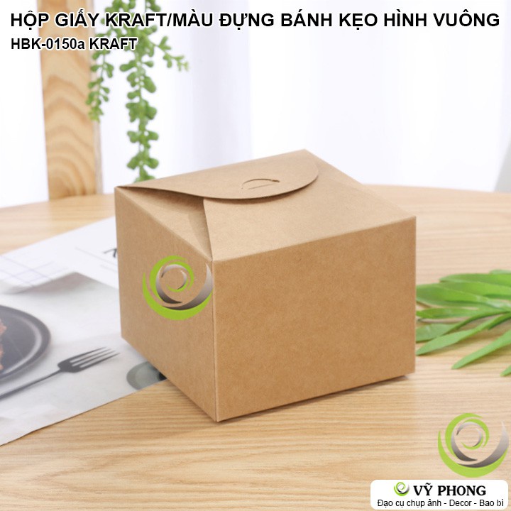 COMBO HỘP 9X9X6CM MÀU KRAFT VUÔNG ĐỰNG BÁNH KẸO QUÀ TẶNG