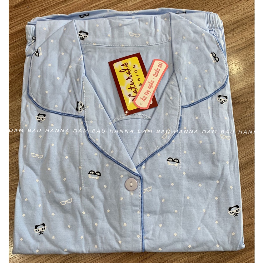 [HANNA] Đồ bộ bầu tay ngắn quần dài size 40-60kg mặc bầu và sau sinh cho bé ty tiện lợi thun cotton thoáng mát giá rẻ