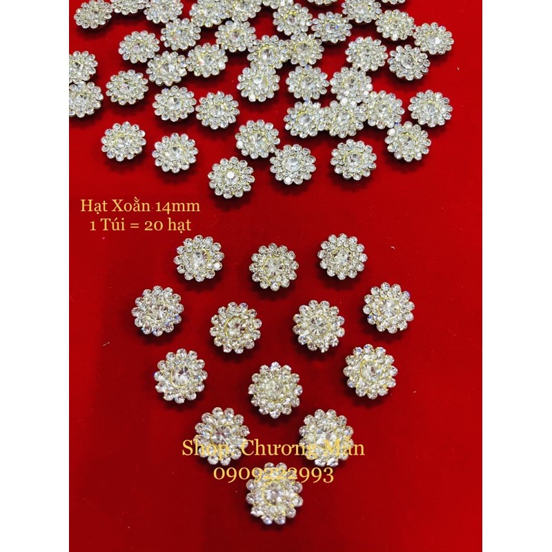 100 Viên Hạt Xoàn Đá Kết 14mm Trang Trí Phụ Kiện Handmade Giá Sỉ