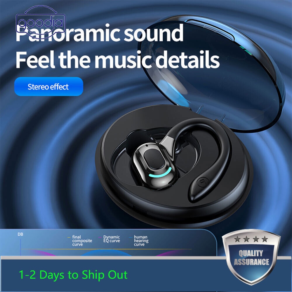&lt; Đang Bán &gt; Tai Nghe Bluetooth Không Dây Dạng Móc Tai Mpx4 Chống Nước Có Hộp Sạc Điện Thoại