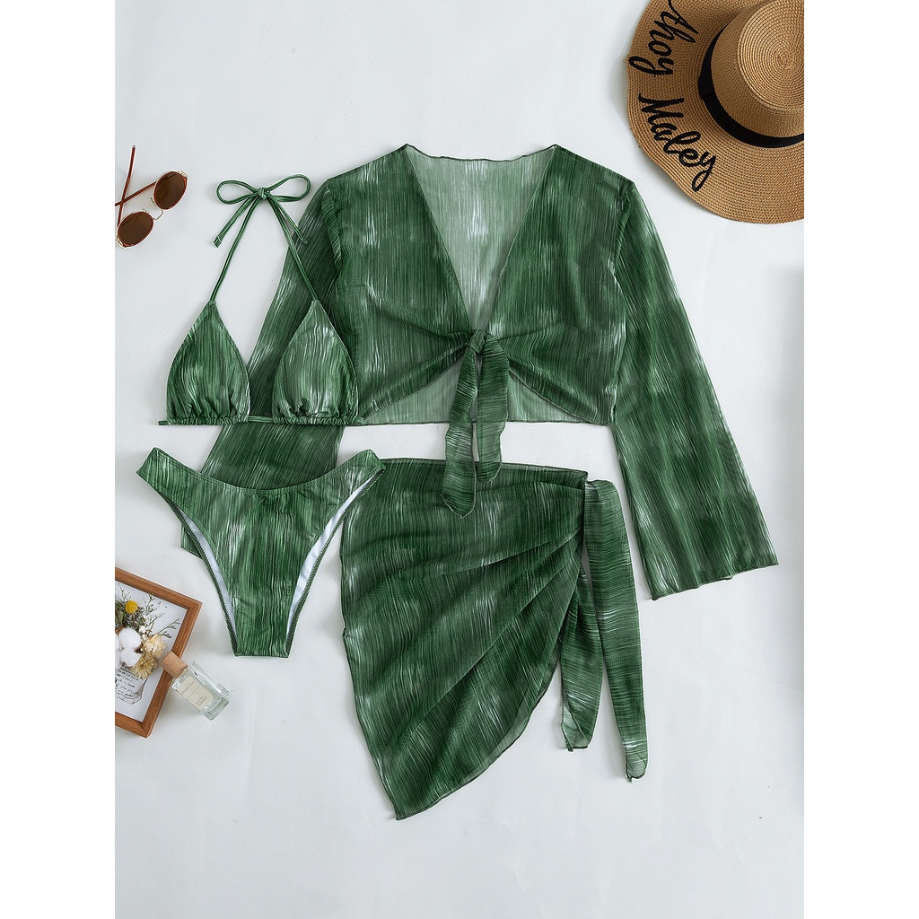 Bộ Đồ Bơi Bikini Ba Mảnh Phong Cách Âu Mỹ Kiểu Mới 2023