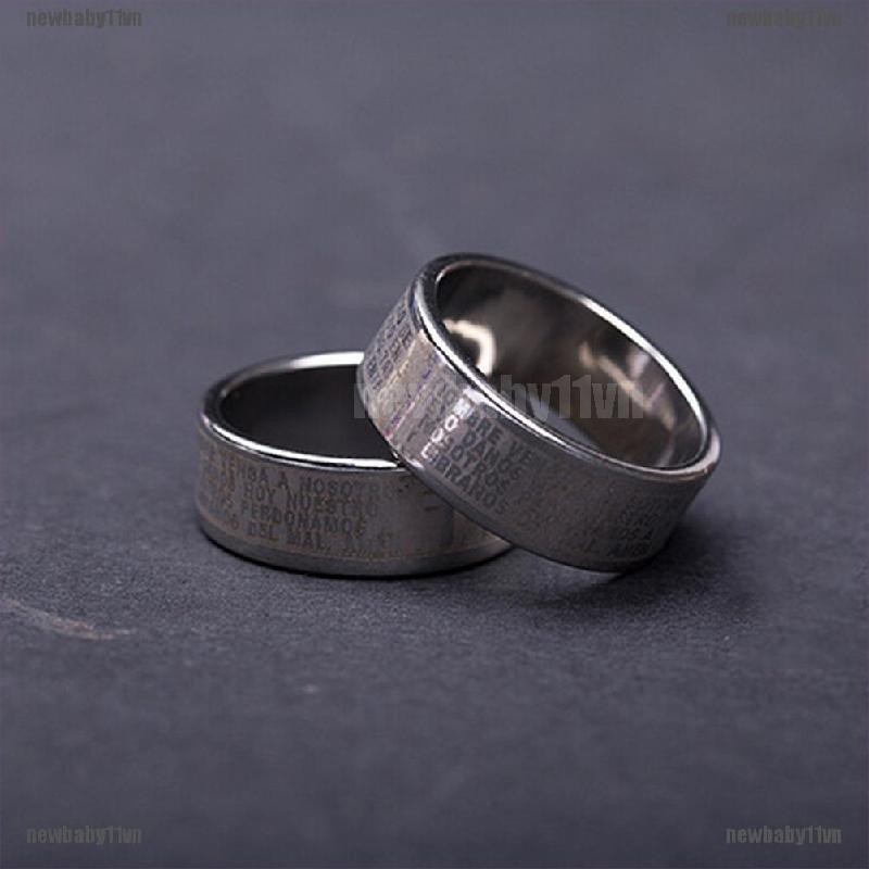 1 Nhẫn Thép Titan Khắc Chữ Thập Cho Nam Nữ