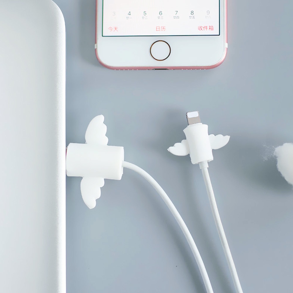 Phụ kiện bảo vệ dây cáp sạc thích hợp cho điện thoại IPhone USB hình thiên thần dễ thương