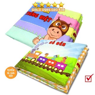 ComBo 2 Sách Vải Giáo dục mầm non-Chủ đề Số đếm và Chữ cái tiếng Việt-Giúp bé làm quen với mặt chữ-Mẹ dễ dàng vệ sinh