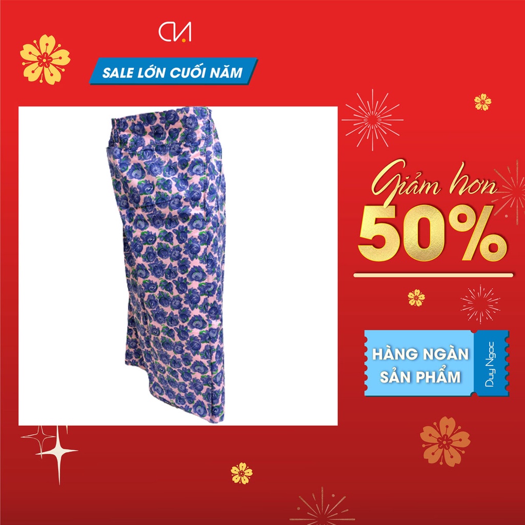 Váy Chống Nắng Hoa Xẻ 2 Lớp Dài Cho Nữ Duy Ngọc Cao Cấp, chất liệu vải Cotton dày dặn chống nắng hiệu quả (7988)