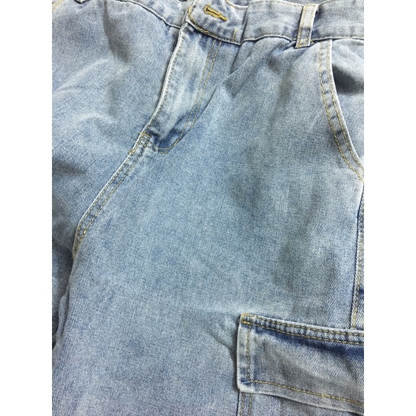 Quần Jean ống rộng túi kết hợp với cúc cao cấp | BigBuy360 - bigbuy360.vn