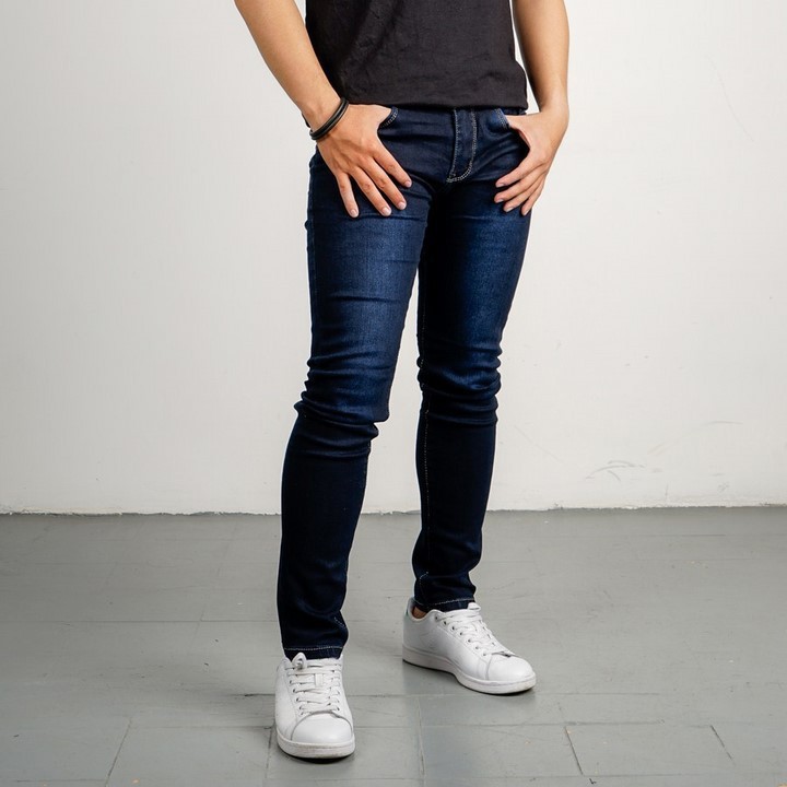 ** Quần Jean Nam Trơn XANH như hình Chất Cotton Co Giãn Dáng Ôm Ống Côn ** - Hàng nhập khẩu trực tiếp tại nhà máy - chất