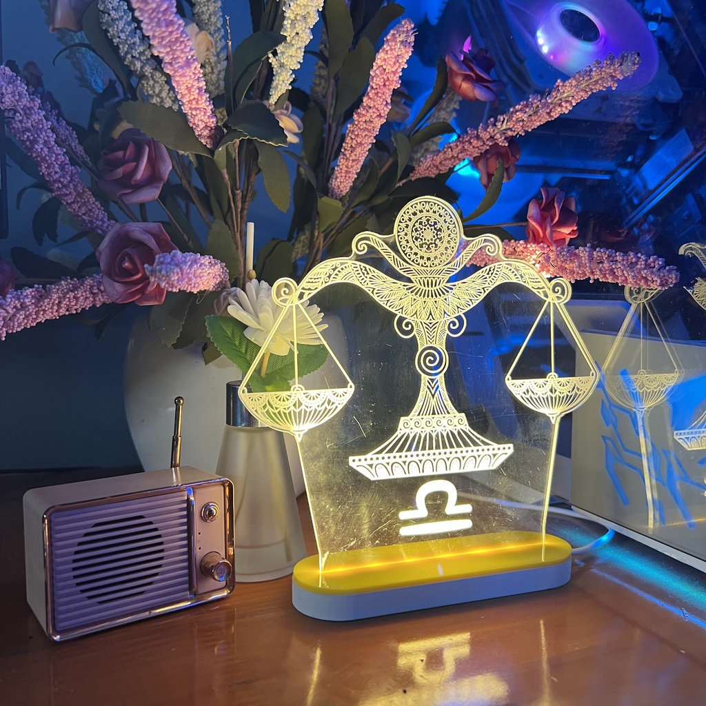 Đèn Ngủ Trang Trí 3D 12 cung hoàng đạo Nhiều Mẫu Siêu Xinh - Đầu Cắm USB