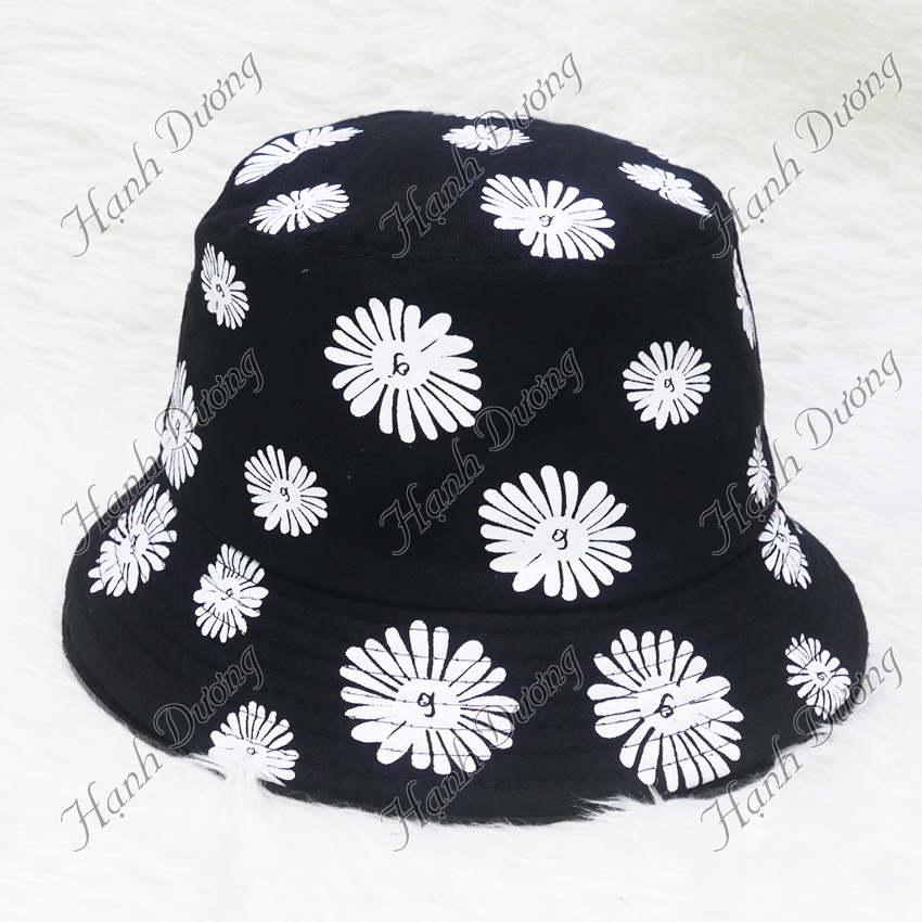 Nón bucket tai bèo in họa tiết nhiều hoa cúc dễ thương vải cotton cao cấp thời trang phù hợp cho cả nam và nữ
