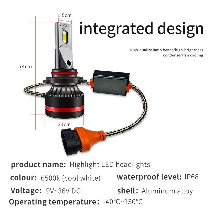 Đèn Pha LED H4 H7 H11 HB3 (9005) HB4 (9006) HB4 (9006) Siêu Sáng 22000LM 6500K Cho Xe Hơi