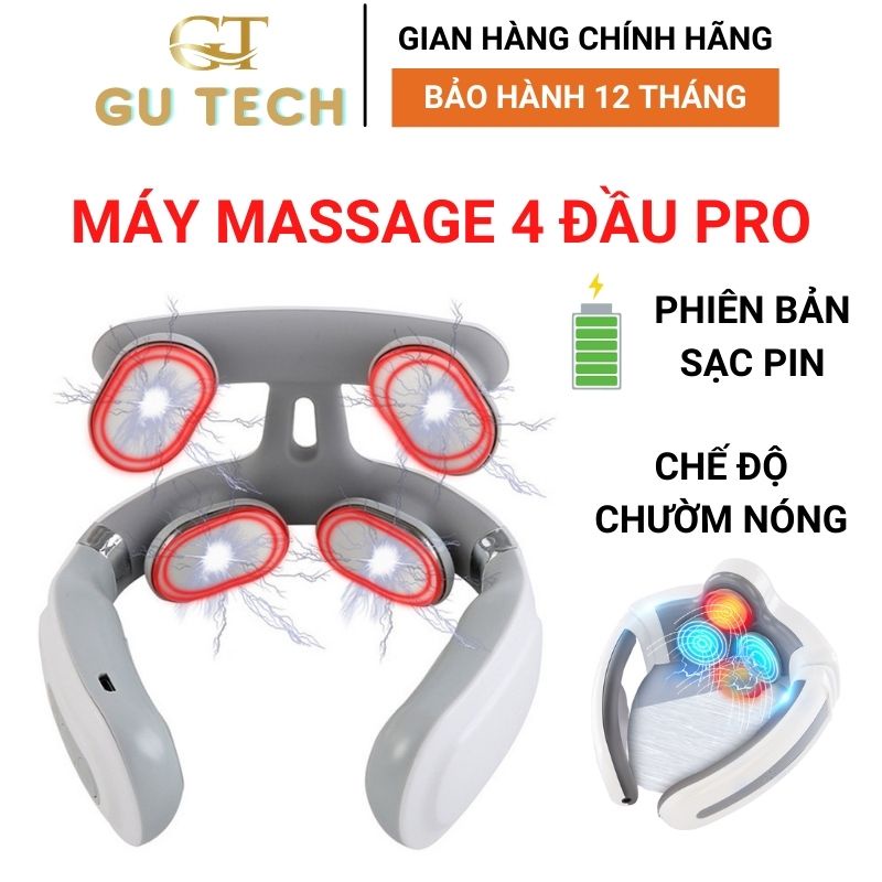 Máy massage cổ vai gáy cột sống 4 đầu công nghệ Nhật Bản - GuTech