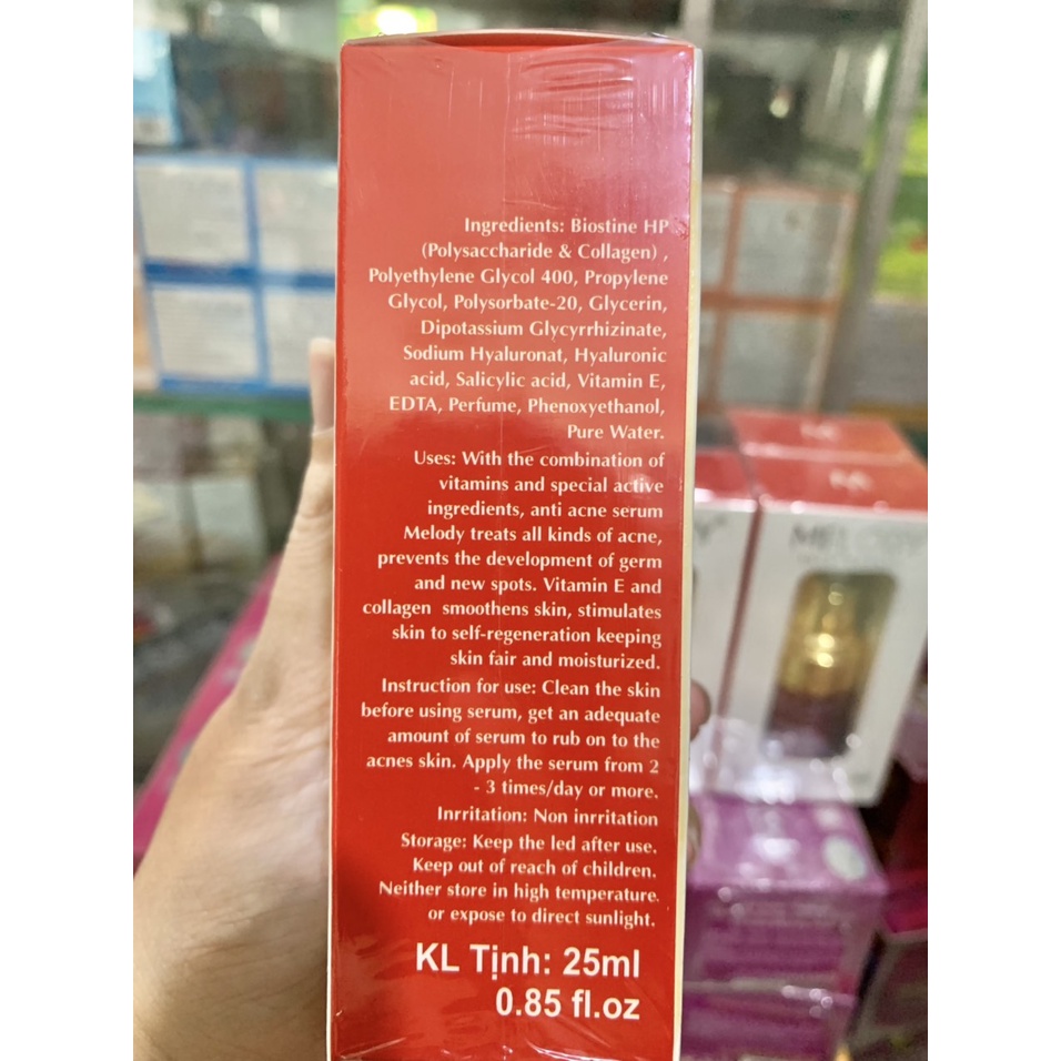[chính hãng 100%] serum MELODY giảm mụn-liền sẹo-trắng sáng da-cân bằng độ ẩm chai 25ML