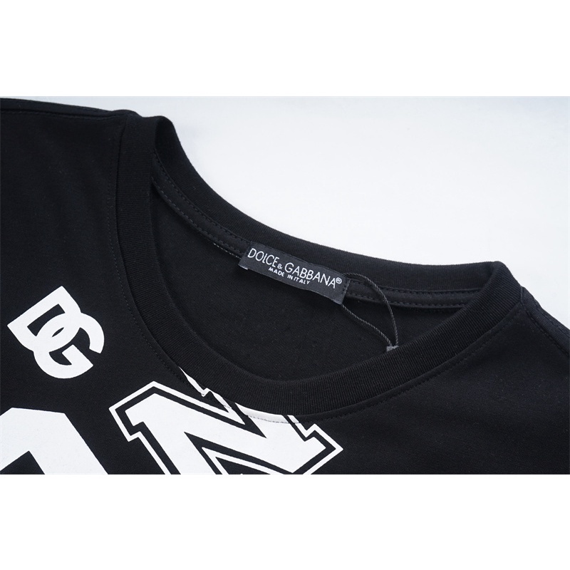 Áo Thun Cotton Thể Thao Tay Ngắn In Chữ D &amp; G Plus Size M-XXL Cho Nam Nữ