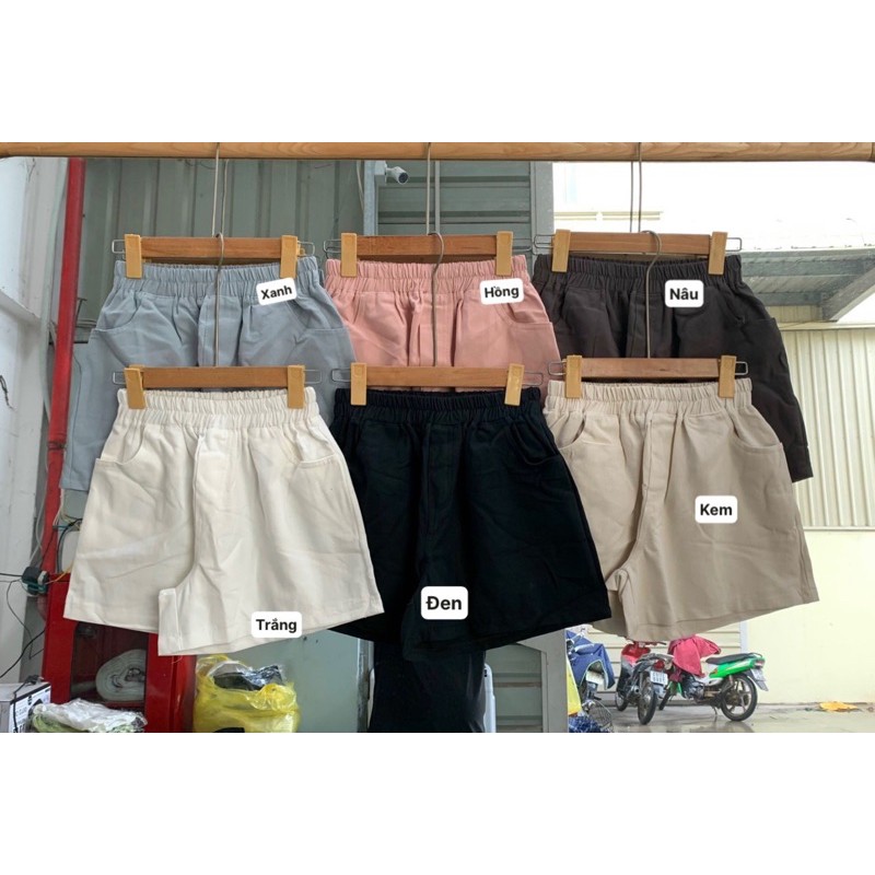 Quần shorts thô trơn basic cạp chun nhiều màu - hàng QC | BigBuy360 - bigbuy360.vn