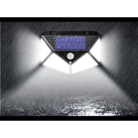 Đèn LED năng lượng mặt trời chống nước cảm biến chuyển động 100 LED 3 chế độ siêu sáng.