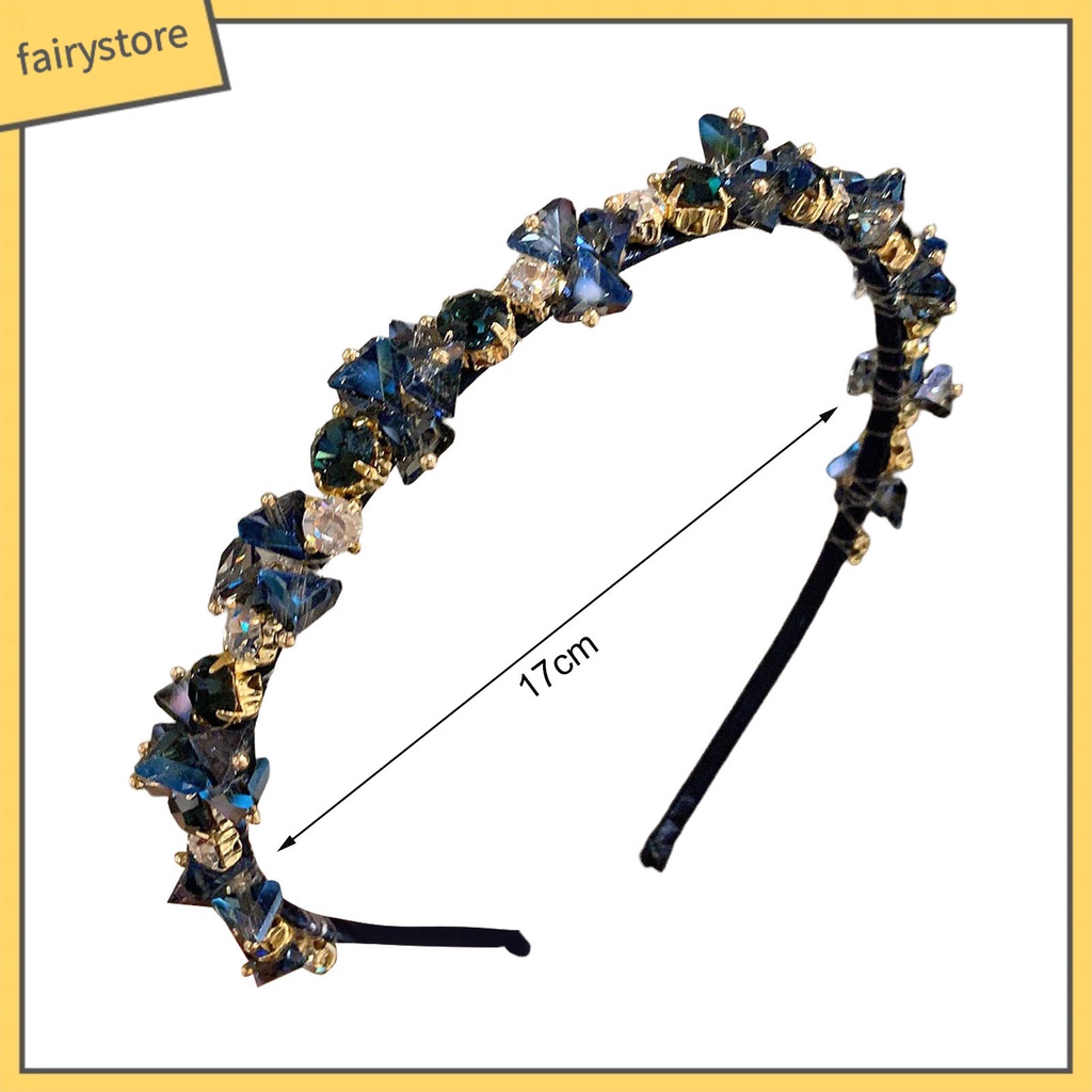 Băng Đô Cài Tóc Đính Pha Lê Giả Lấp Lánh Nhiều Màu Sắc Chống Trượt Có Thể Tái Sử Dụng