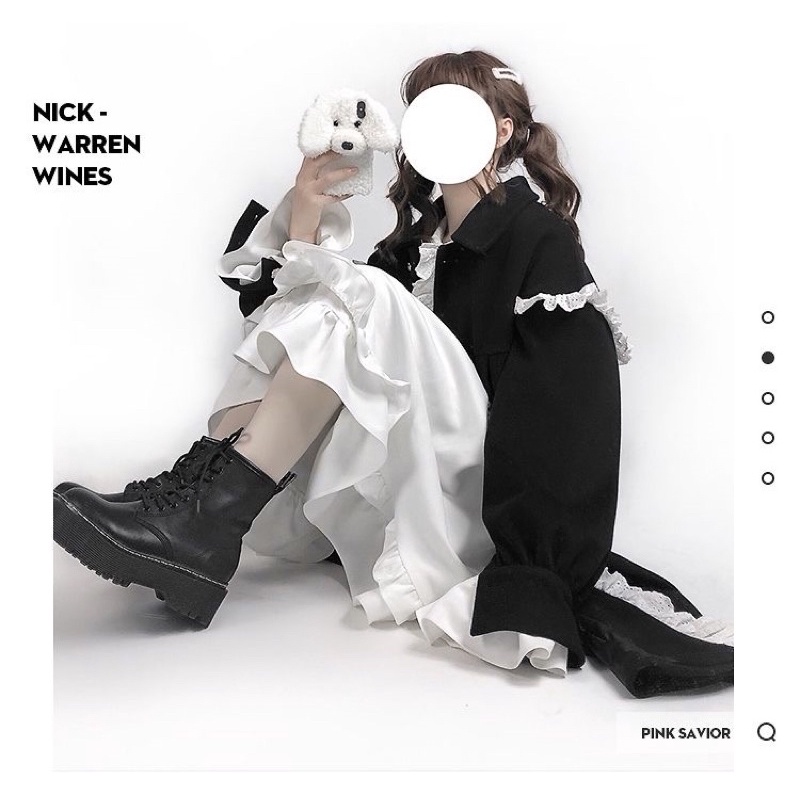 Áo Khoác Dạ Ulzzang Dáng Dài Lolita - Kèm ảnh thật
