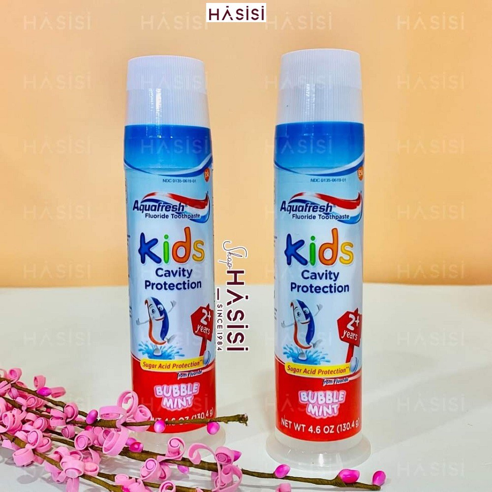 Kem đánh răng AQUAFRESH - Kids Cavity Protection Bubble Mint 2+ Years 130.4g