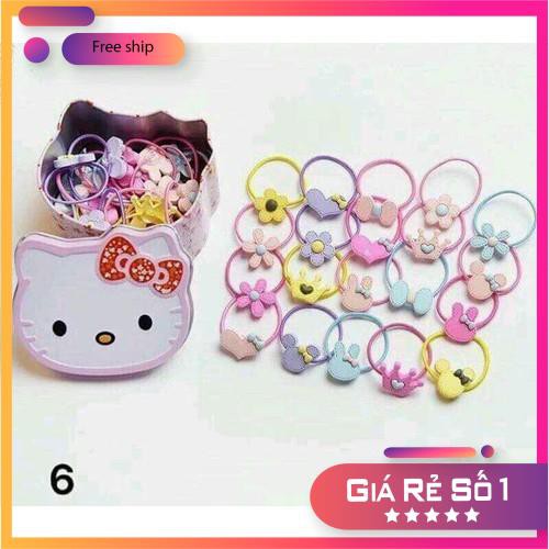 Hộp 40 dây buộc tóc kitty cho bé