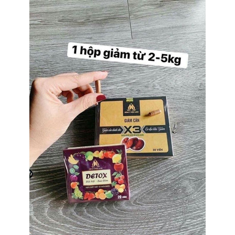 Giảm Cân Đông Y Mộc Linh X3 Mẫu Mới (hộp 30 viên) - Tặng 20viên detox ban đêm