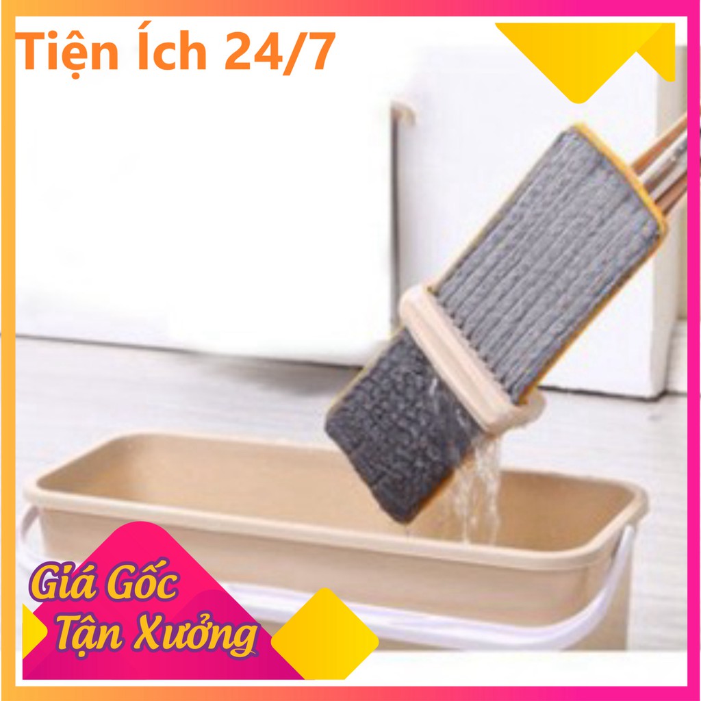 Chổi Lau Nhà, Cây Lau Nhà Thông Minh Tự Vắt Cực Kho Spin Mop Xoay 360 Độ, Tặng Kèm 2 Bông Lau Nhà - [Tiện Ích 24/7]