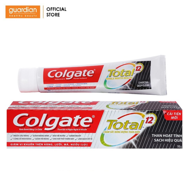 Kem đánh răng Colgate Total than hoạt tính bảo vệ toàn diện 190g