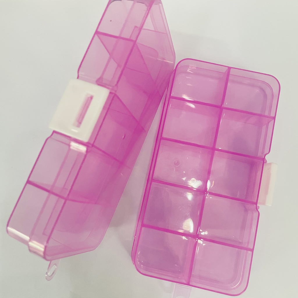 HỘP NHỰA 10 Ô_dụng cụ mi_keo nối mi_uốn mi_mi khay_mi fan_THÚY HÀ