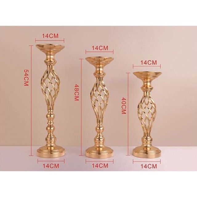 Chân nến xoắn bộ ba trang trí sinh nhật, Decor sinh nhật, gia tiên, Đám Cưới