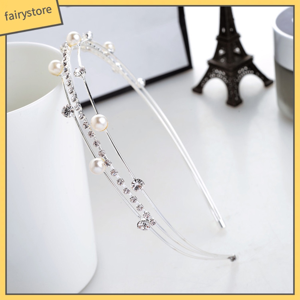 Băng Đô Cài Tóc Đính Hạt Giả Ngọc Trai