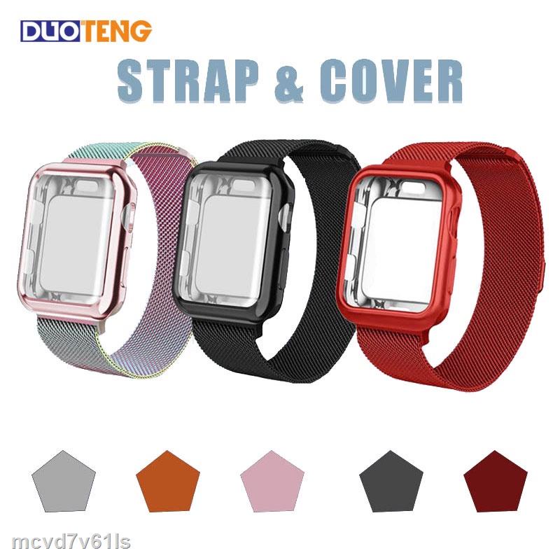 HOT Bộ Dây Đeo Đồng Hồ Bằng Thép Không Gỉ Thay Thế Cho Apple Watch A Set Se 6 5 4 3 2 1 40mm 44mm 42mm 38mm Ốp