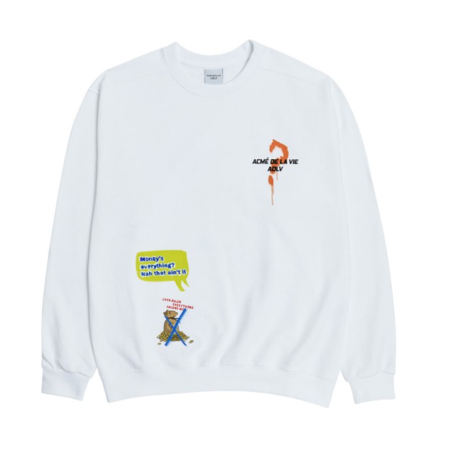 Áo Thun Dài Tay ADLV CARTOON SERIES WOFT SWEATSHIRT WHITE