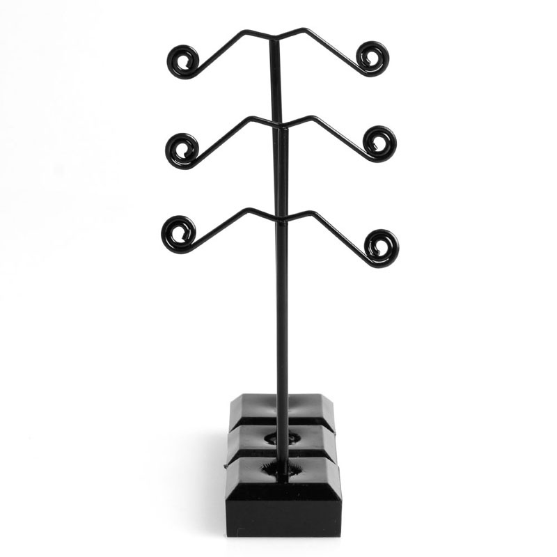 Set 3 Giá Đỡ Trưng Bày Bông Tai Bằng Acrylic Màu Đen Trong Suốt