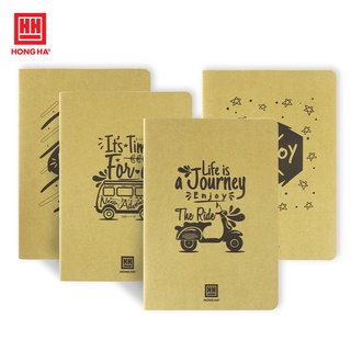 Tập kẻ ngang có chấm 72 trang gáy ghim định lượng 70gsm độ trắng tự nhiên, bìa kraft Hồng Hà Green Letter - MS: 1431
