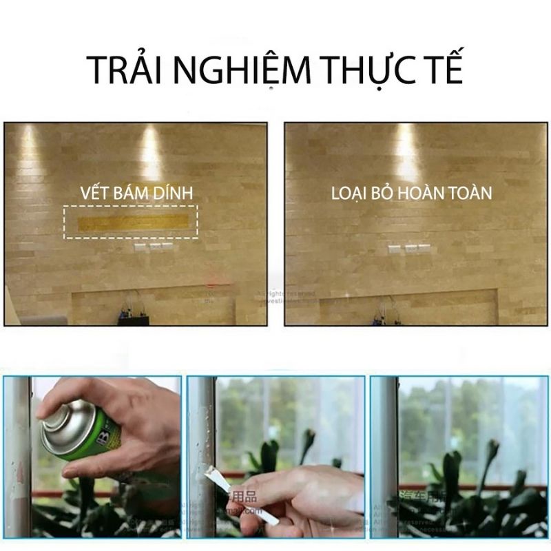 Chai xịt tẩy keo JIASHI tẩy keo vết băng dính trên ô tô biển quảng cáo đá cẩm thạch 450ml BXK01