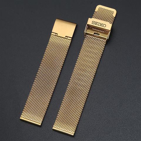（Bolanxun） Đồng hồ Seiko số 5 Dây đeo bằng thép Dây đai lưới Milan siêu mỏng Bảo hiểm đôi Unisex 12 14 18 20 22mm