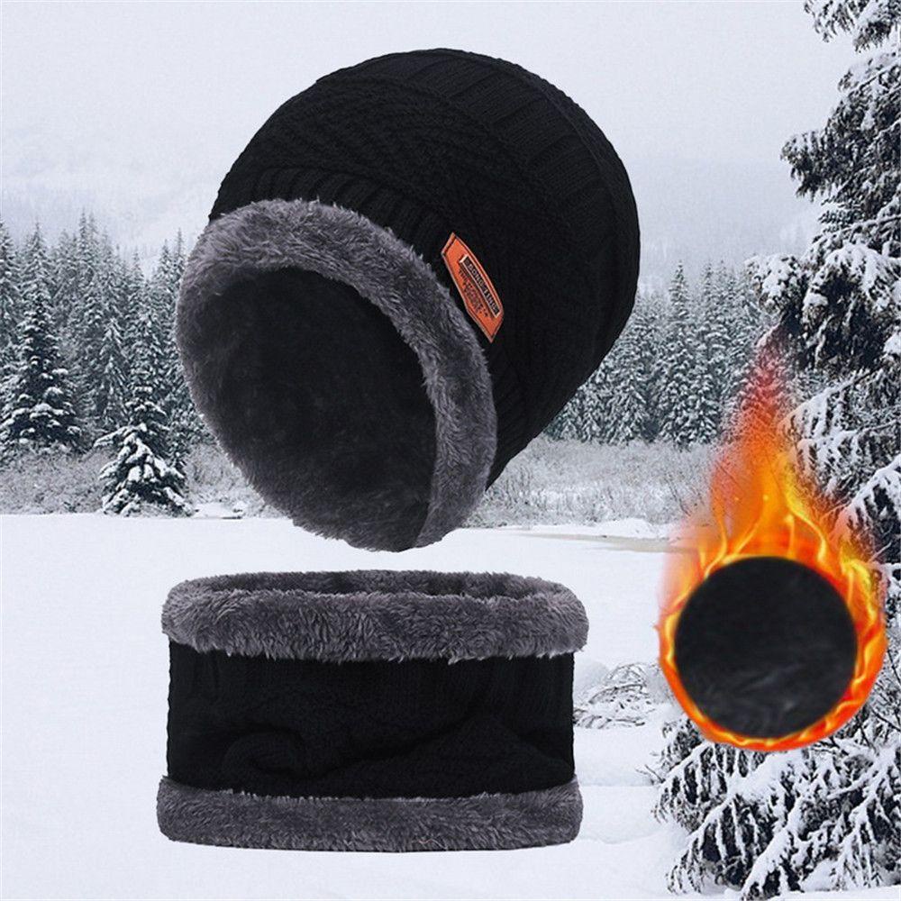 Mũ beanie Kiêm Khăn Choàng Cổ Mềm Mại Giữ Ấm Cho Nam Và Nữ